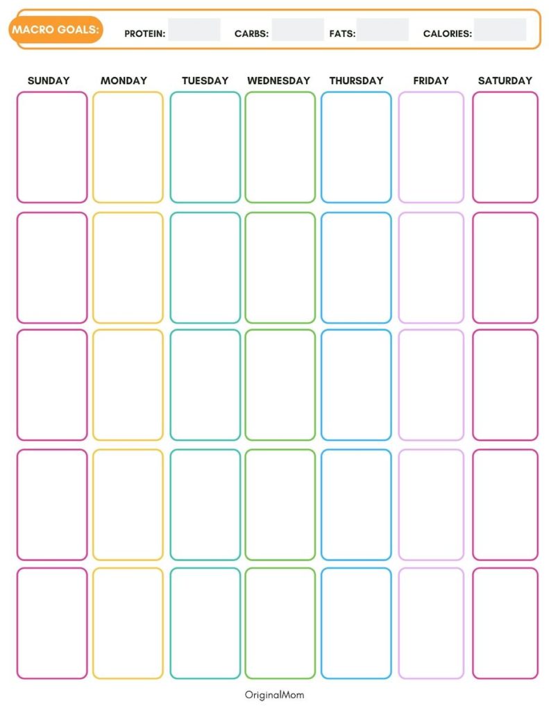 free macro meal plan templates - originalmom